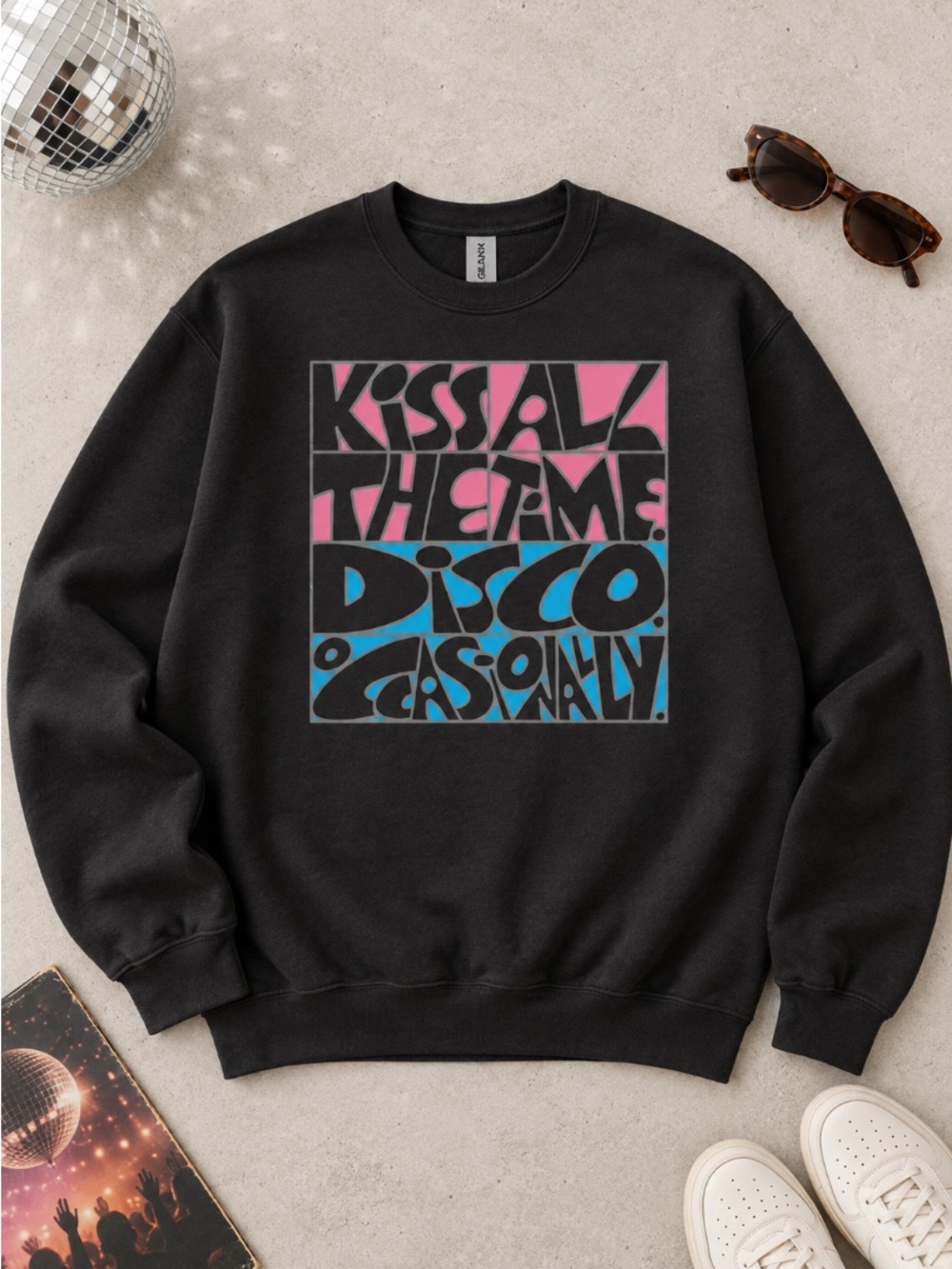 Harry Styles Kiss All The Time Disco Occasionally Sweatshirt Black